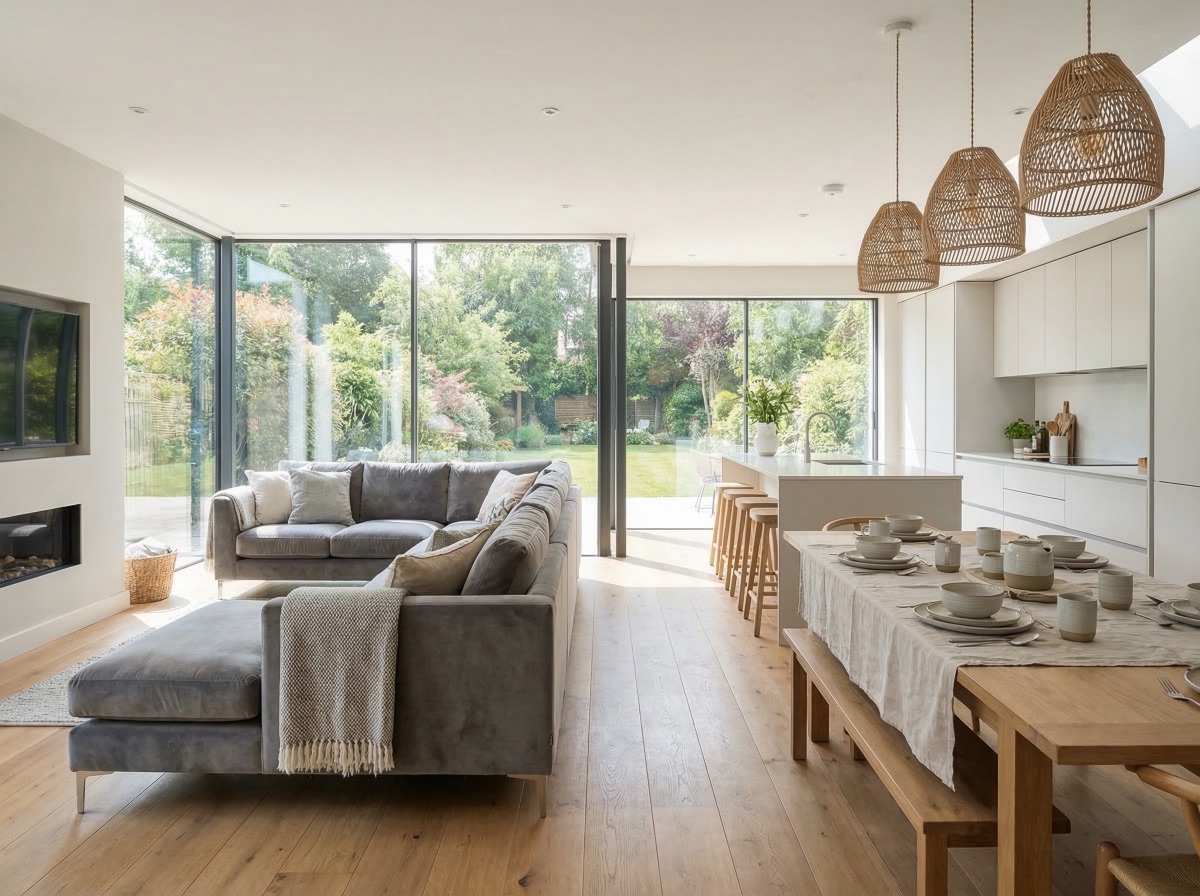 Completed house extension in Camden area