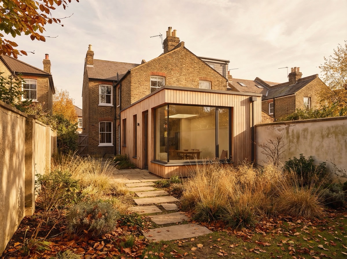 Completed house extension in Eltham area