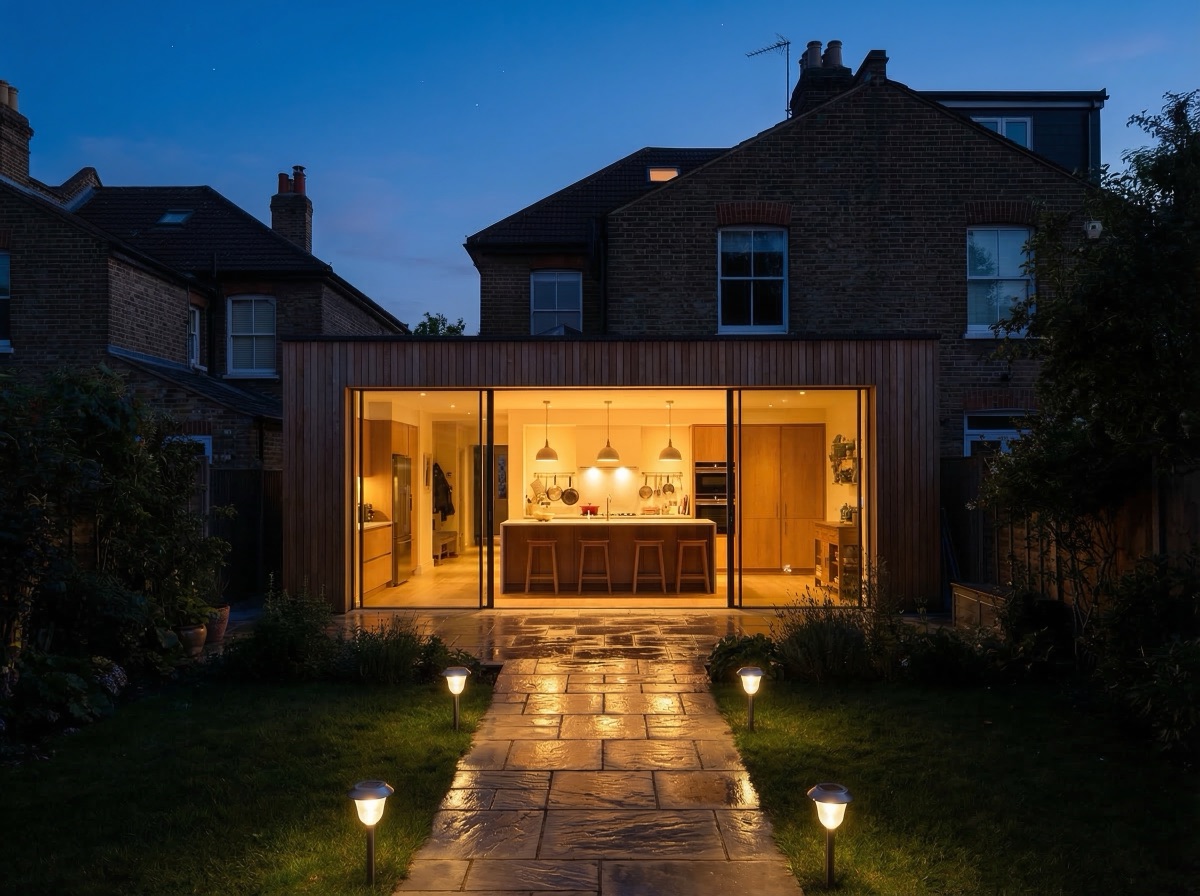 Completed house extension in Islington area